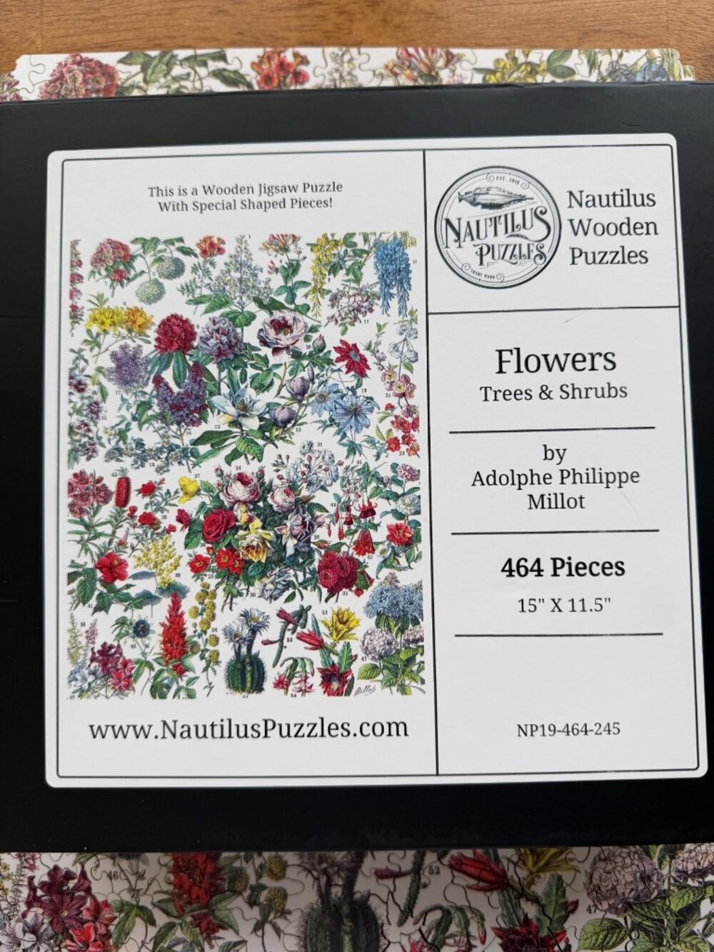 Nautilus Wooden Puzzle Flowers Trees & Shrubs by Adolphe Philippe Millot 464 Pie